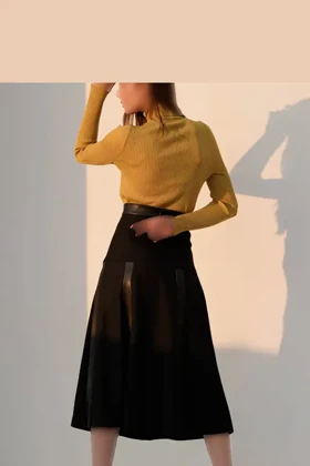 دامن زنانه بلند مشکی NEVADO