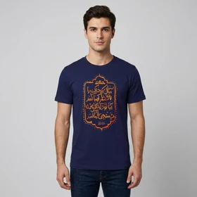 تیشرت آستین کوتاه یقه گرد مردانه پاد آفرین مدل نوشته ی فارسی کد 729