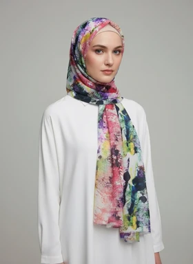 شال حریر آبرنگی