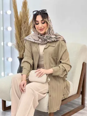 مانتو تک جیب بغل سه دکمه