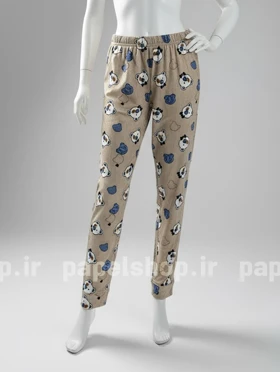 شلوار مخمل استیکردار خرس پاپیون دار