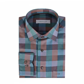 پیراهن مردانه رسمی چهارخونه سبز