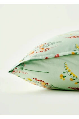 سرویس روتختی یک نفره Bella Maison مدل Flores ساتن - سبز روشن
