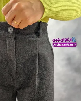 شلوار پشمی موهر مام فیت پاکتی پشت کش قد 90
