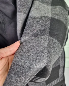 شال گردن موهر دو رو سیلکا طرح شطرنجی