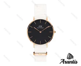 ساعت دنیل ولینگتون زنانه بند برزنت سفید w-8453