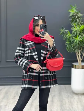 پالتو چهارخونه شش دکمه