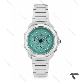 ساعت بولگاری Octo Roma مردانه کورنوگراف سیلور صفحه تیفانی Bvlgari-10626-G