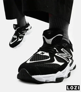 کفش کتانی مردانه و زنانه مشکی سفید NEW BALANCE 9060 مدل 2155