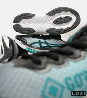 کفش کتانی مردانه آبی سبز ASICS GORETEX