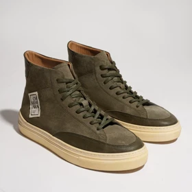 نیم بوت چرم مردانه سبز مدل luca