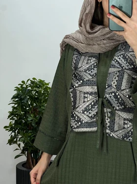 پیراهن مانتویی سوزندوزی آذین