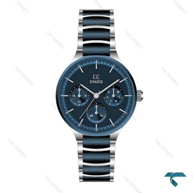 ساعت انزو اورجینال EC-2188AVG سه موتوره سرمه ای Enzo-8149-G
