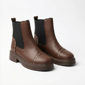 نیم بوت بغل دوخت قهوه ای کد 294979