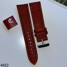 بند چرم کبری عسلی خشتی سایز 22mm کد 4822