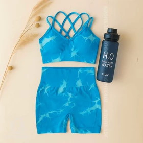 ست نیمتنه و شلوارک زنانه 5004 (آبی)