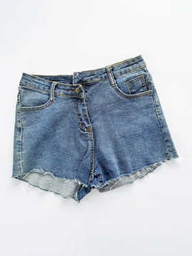 شورتک کوتاه جین پاچه ریش