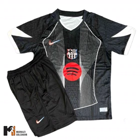 کیت فوتبالی تمرینی بارسلونا مشکی کد 2014789