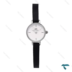 ساعت زنانه دنیل ولینگتون مینی گرد سیلور بند چرم مشکی DW-6770-L