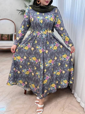 پیراهن فلور بنفشه 3205