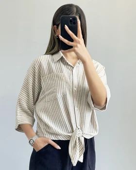 شومیز لینن گره‌ای