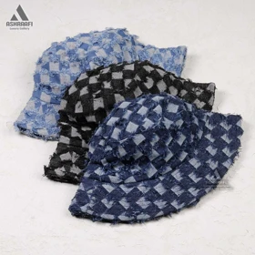 کلاه باکت جین شطرنجی Bucket Hat HA111