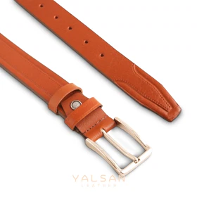 کمربند مردانه چرم یلسان مدل بایسن یک کد 084-GS (عسلی)