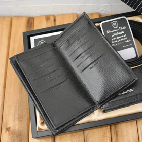 ست چهار تکه کیف پول کمربند و جاکارتی مردانه چرمی massimo dutti