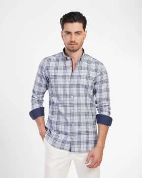 ام کی کالکشن پیراهن آستین بلند mk-1030-blue