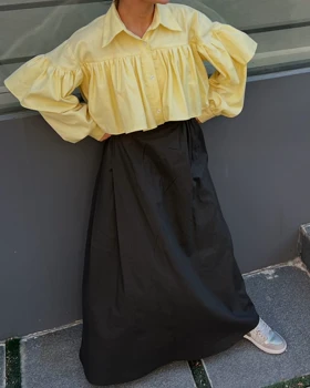 شومیز تک‌رنگ دورو کتان