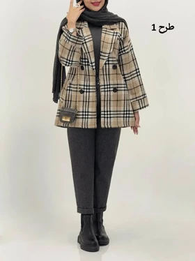 3568-کت چهارخونه شکلات