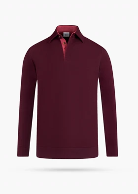 سلانیک یقه دار سه دکمه زرشکی