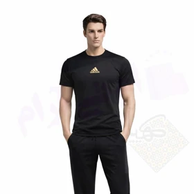 تیشرت مردانه مشکی ورزشی و روزمره پارچه لطیف و تنفس پذیر استایل شیک