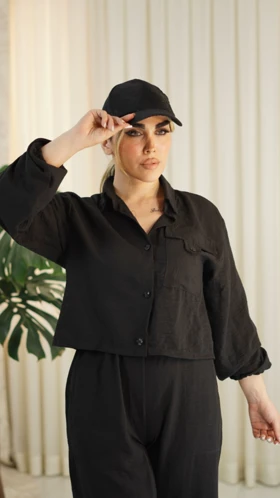 ست کراپ و شلوار کد 7115