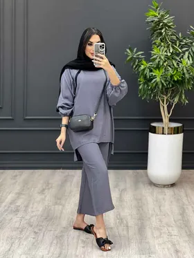 ست مانتو و شلوار بابوس نوار دوزی