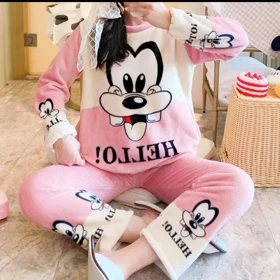 ست راحتی تدی حوله ای بلوز و شلوار زنانه وارداتی