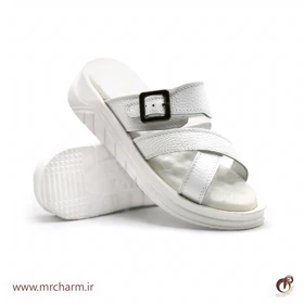 صندل سفید تمام چرم زنانه mrc2117-01