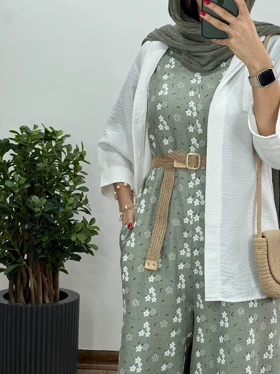 سرهمی شکوفه همراه با کمربند 11(ایراد دار)