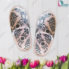 دمپایی حوله ای طرح لاوین رنگ فیلی