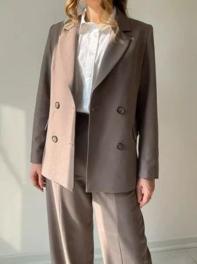 کت و شلوار زنانه قهوه ای شارلوت (Charlotte) کد 5596