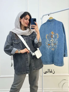 مانتو جین گلدوزی آنیل