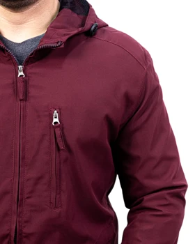سویشرت مردانه بادگیر ضد باران ساده رنگ زرشکی کد 34557
