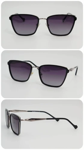 عینک آفتابی زنانه پرادا Prada RN TR7073 پلاریزه و ضد اشعه UV400 ایتالیایی Rianova (فریم مشکی عدسی‌ها مشکی)