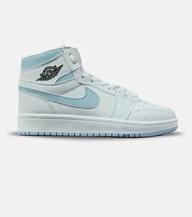 کفش کتانی ساق‌دار مردانه و زنانه سفید آبی NIKE jordan 1 مدل 7687