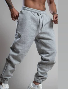 شلوار جاگر دورس ملانژ پارچه سه نه پنبه کمر و دمپا گتر