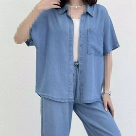 شومیز جین کاغذی زنانه