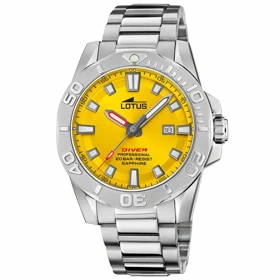 ساعت مچی مردانه لوتوس مدل L18926/1 ساعت غواصی حرفه‌ای با صفحه زرد (Diver)