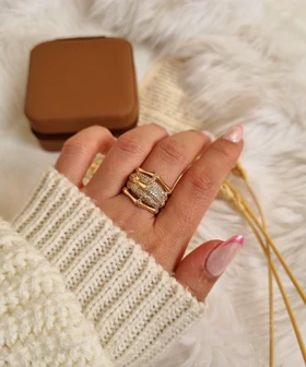 انگشتر بامبو طرح طلا ژوپینگ