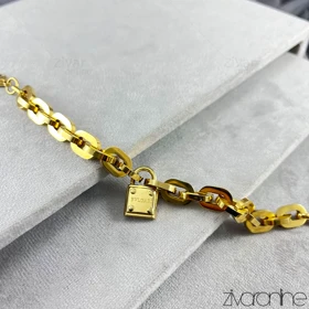 دستبند زنانه طرح بولگاری با آویز قفل 40189