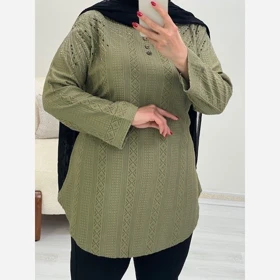 تونیک زنانه مراکشی سرشانه نگین‌دار